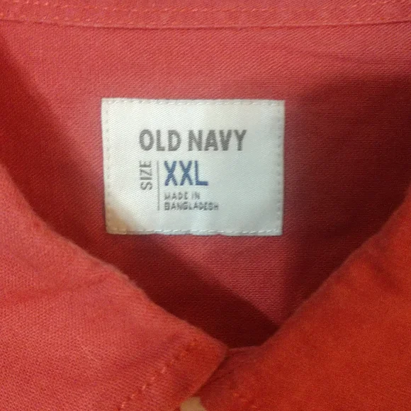 2/$15 Old Navy 55% Linen Men's XXL Long Sleeve Button Down Shirt - Picture 2 of 4